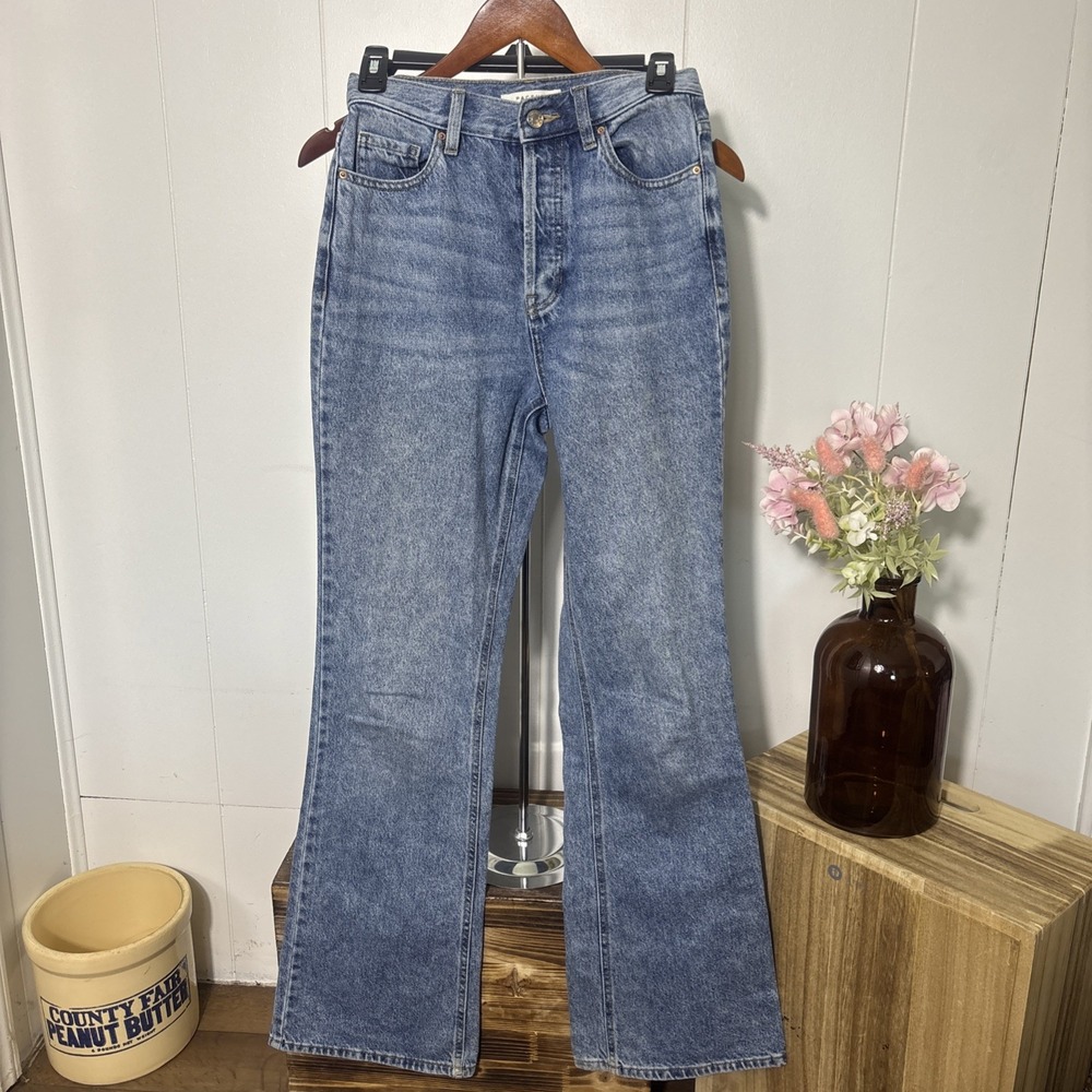 PacSun Women Light Wash High Rise Button Fly Boot Cut Jeans Size 25